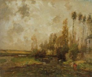 Flusslandschaft Mit Wascherin by Charles Busson