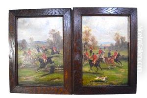 Hunting Scene (2 Works) by Georges Louis Charles Busson