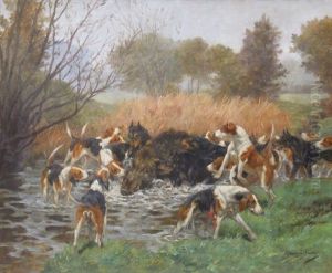 Sanglier Au Ferme by Georges Louis Charles Busson