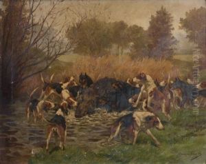 Chiens Et Sanglier by Georges Louis Charles Busson