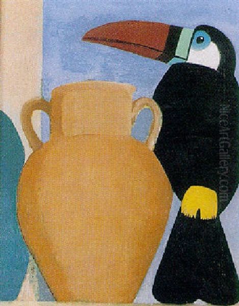Toucan With Earthenware Jug - view 1