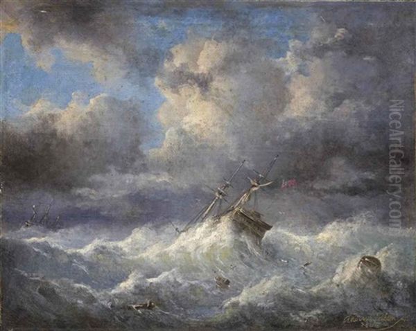 British Marine Vessel In Heavy Weather - view 1