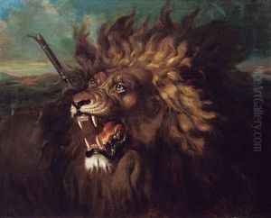 Wounded Lion by Raden Saleh Sarief Bustaman