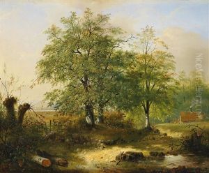 Hollandische Landschaft Mit Grosen Eichen Am Feldrand Hollandische Landschaft Mit Grosen Eichen Am Feldrand