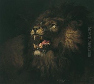 The Roaring Lion by Raden Saleh Sarief Bustaman