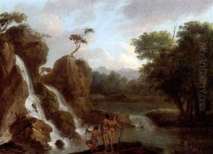 Hunters At A Waterfall by Raden Saleh Sarief Bustaman