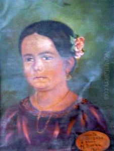 Portrait De Juanita Quezada by Hermenegildo Bustos