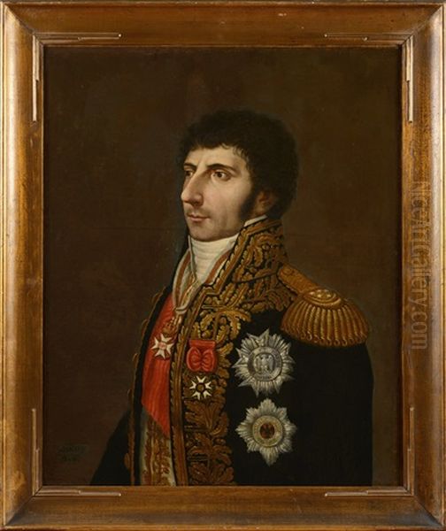 Le Marechal Bernadotte En Grand Uniforme, Portant Les Insignes De La Legion D"honneur, De L"aigle Noir Et De L"aigle Rouge De Prusse (after Johann Jacob De Lose) - view 1