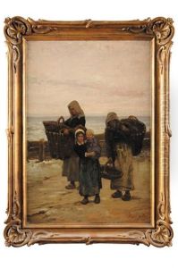 Le Retour Des Pecheuses De Moules by Ulysse Louis Auguste Butin