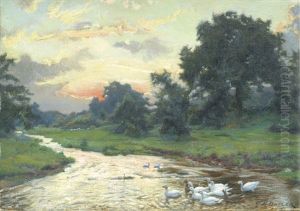 Sunset On The Tillingbourne, Abinger Hammer, Surrey