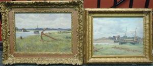 Sailing Vessel, Chains In The Foreground (+ Sailing Vessel With Anchoe In The Foreground; 2 Works) by Charles Ernest Butler