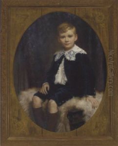 Portrait Of A Boy In A Blue Jacket And Breeches, On A Fur Covered Table