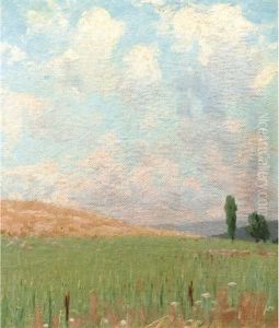 An Extensive Landscape With Two Trees (+ 3 Others; 4 Works) by Edward Riche Butler