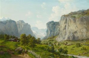 Mountain Landscape In The Lauterbrunnen Valley
