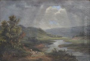 Flusslandschaft Im Bayrischen Hochland by Joseph Nikolaus Butler