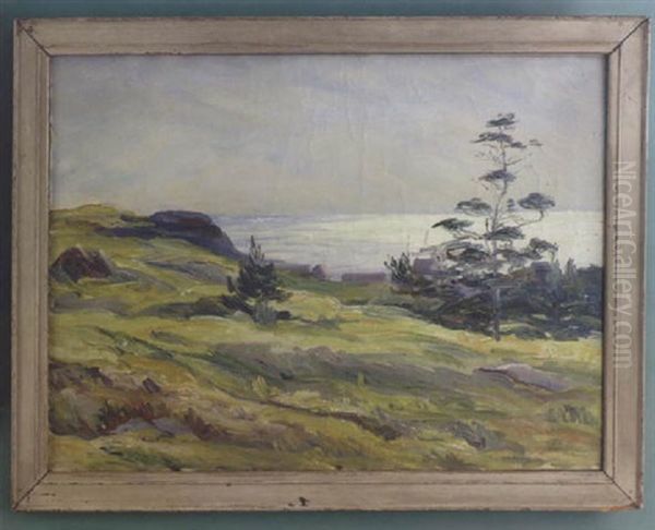 Landscape With Green Hills, Trees, And Water Stretching To The Horizon - view 1
