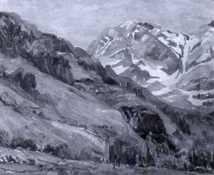 Western Landscape With Mountain Range