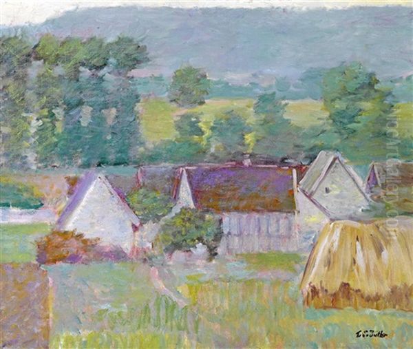Farmhouses In Autumn, Giverny - view 1