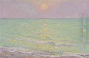 Sunset At Veules-les-roses, Seine-mar by Theodore Earl Butler