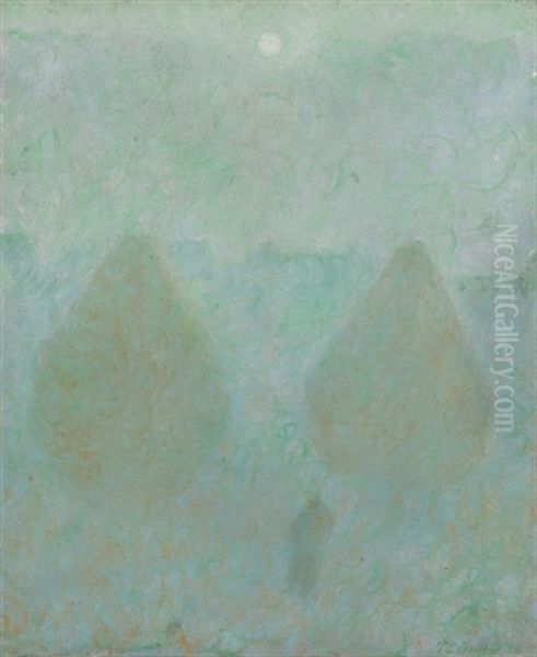 Haystacks Under Moonlight, Giverny - view 1