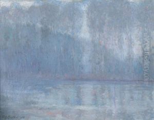Bord De Seine Pres De Giverny by Theodore Earl Butler