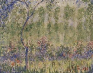 Vue Du Jardin A Giverny by Theodore Earl Butler