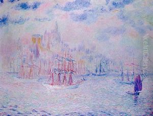 Goelettes Dans Le Port De New York