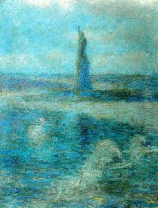 Statue Of Liberty In The Mist by Theodore Earl Butler