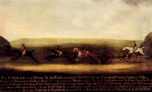 The Great Carriage Match On Newmarket Heath Run By The Earls Of March And Eglinton On 29th August, 1750 by Thomas Butler