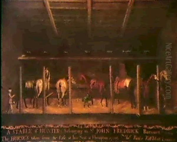 A Stable Of Hunters Belonging To Sir John Frederick, Baronetthe Horses Taken From The Life At His Seat At Hampton - view 1