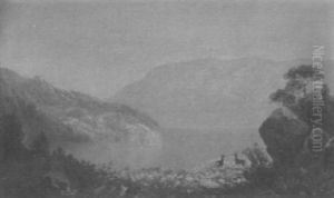 Deer In A River Landscape