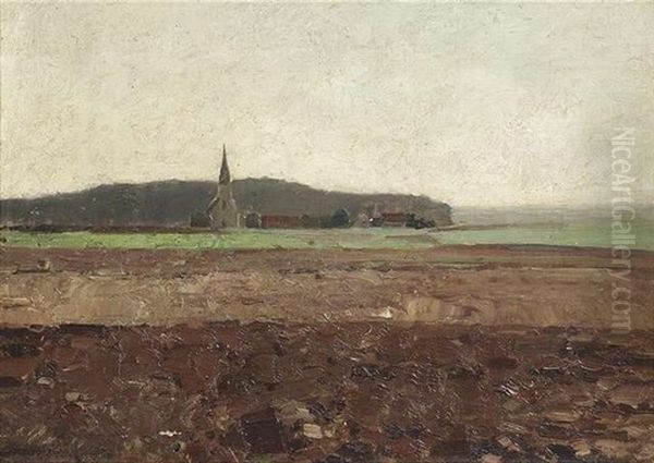 Landschaft Mit Kirche Und Ackerland In Inhausen - view 1