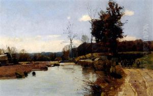 Herbstliche Flusslandschaft by Bernhard Buttersack
