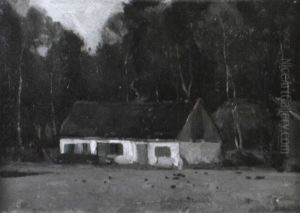Blick Auf Ein Am Waldrand Gelegenes Bauernhaus by Bernhard Buttersack