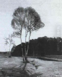 Weite Wiesenlandschaft Mit Angrenzendem Mischwald by Bernhard Buttersack