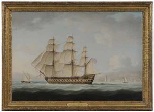 British Man-o-war Passing Through The Straights Of Messina