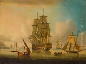A British 1st Rate Ship-of-the-line Off Belem Castle On The Tagus