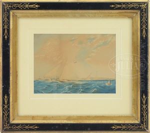 Pair Of Yacht Racing Watercolors