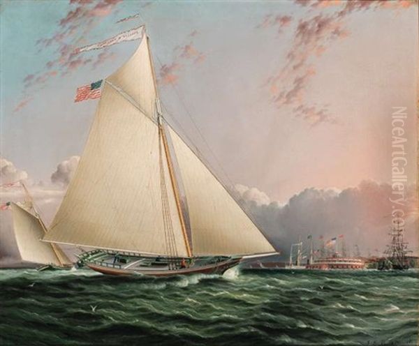 The Phillip R. Paulding In New York Harbor With Castle Clinton In The Distance - view 1