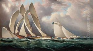 Yacht Racing Off Sandy Hook by James Edward Buttersworth