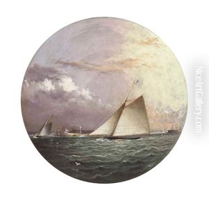 Yachts Racing, New York Harbor by James Edward Buttersworth