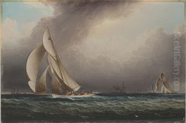 Volunteer & Thistle With All Sails Full - view 1