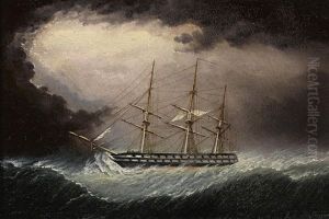 A British Warship In Heavy Weather