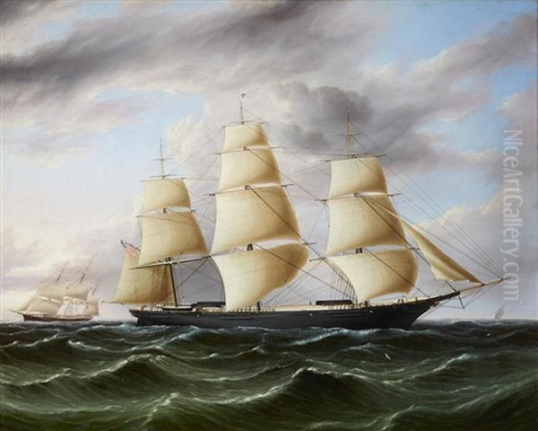 The American Clipper Ship Black Warrior Outward Bound by James Edward Buttersworth