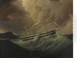 The Packet Ship St. Patrick In Rough Seas by James Edward Buttersworth