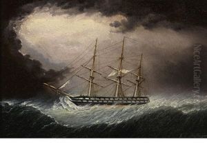 A British Warship In Heavy Weather A British Warship In Heavy Weather