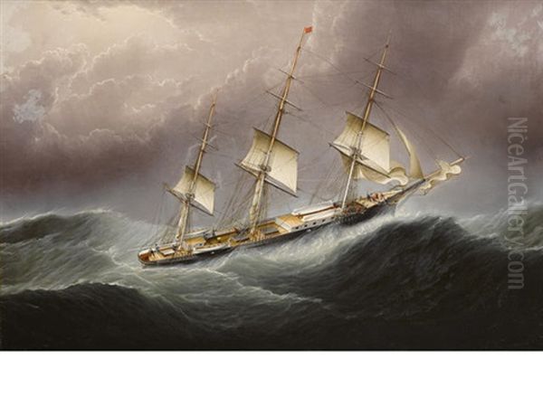 The American Clipper Ship Flying Cloud, Scudding In A Gale Of Wind Off Cape Horn by James Edward Buttersworth