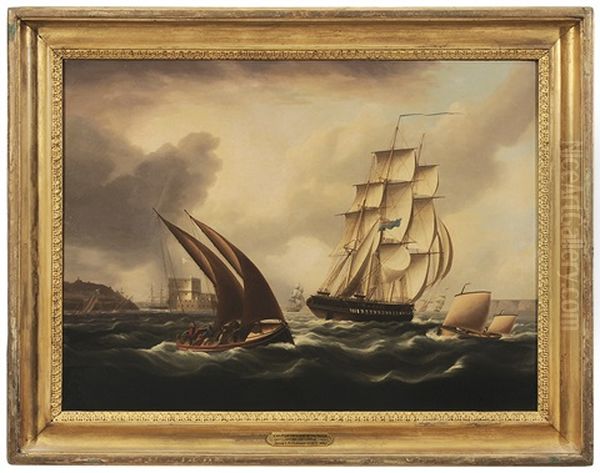 A British Frigate In The Tagus Off Belem Castle - view 1