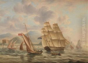 Shipping Off Palermo In The Mediterranean by James Edward Buttersworth