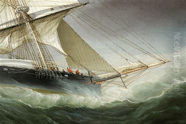 The Clippership Flying Cloud Coming Out Of A Hurricane - view 1